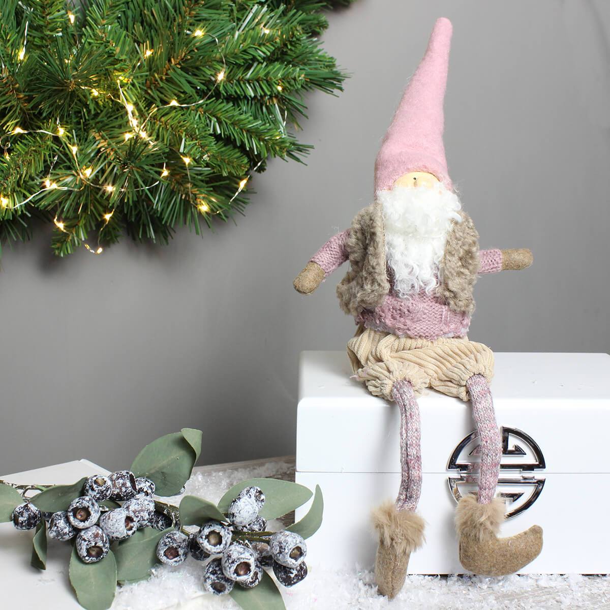 Pink Gonk Santa with Long legs