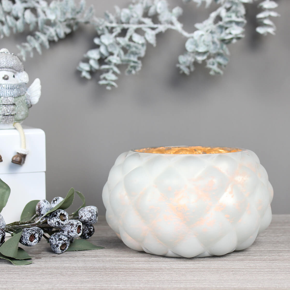 Medium White Votive Candle Holder