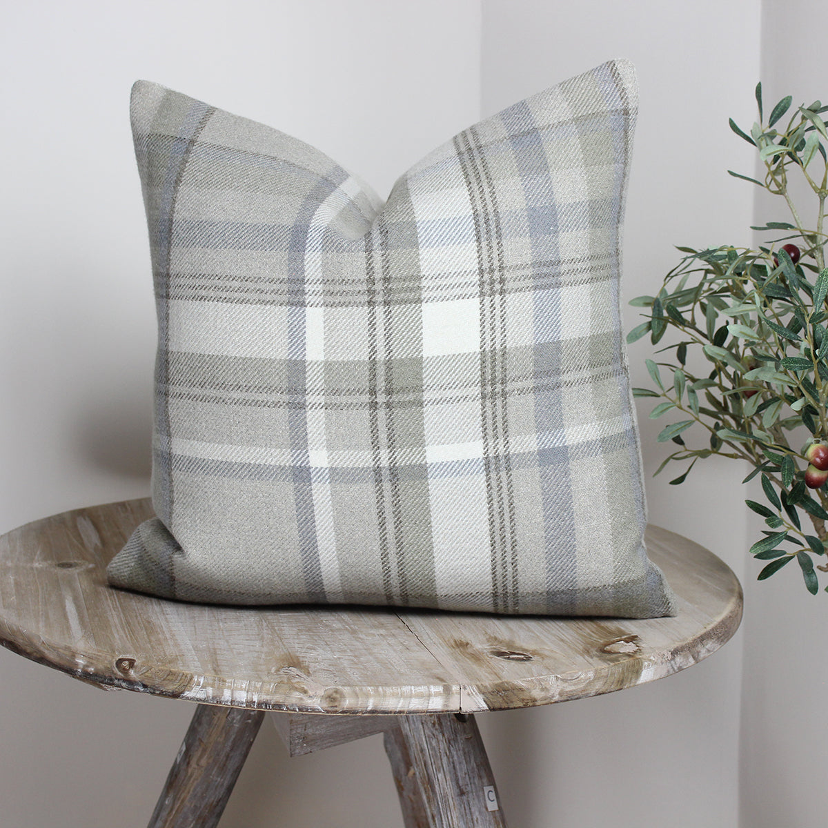 Elgin Taupe Skye Checked Cushion