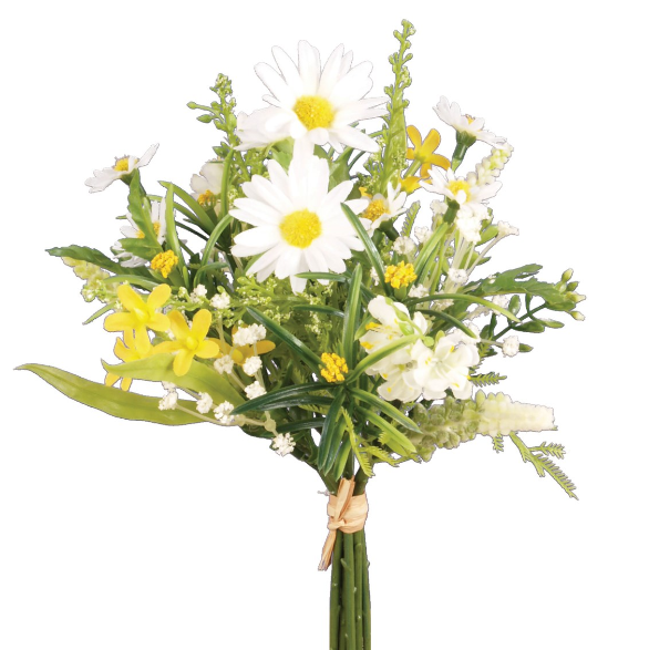 Faux Daisy Blossom Flower Bunch