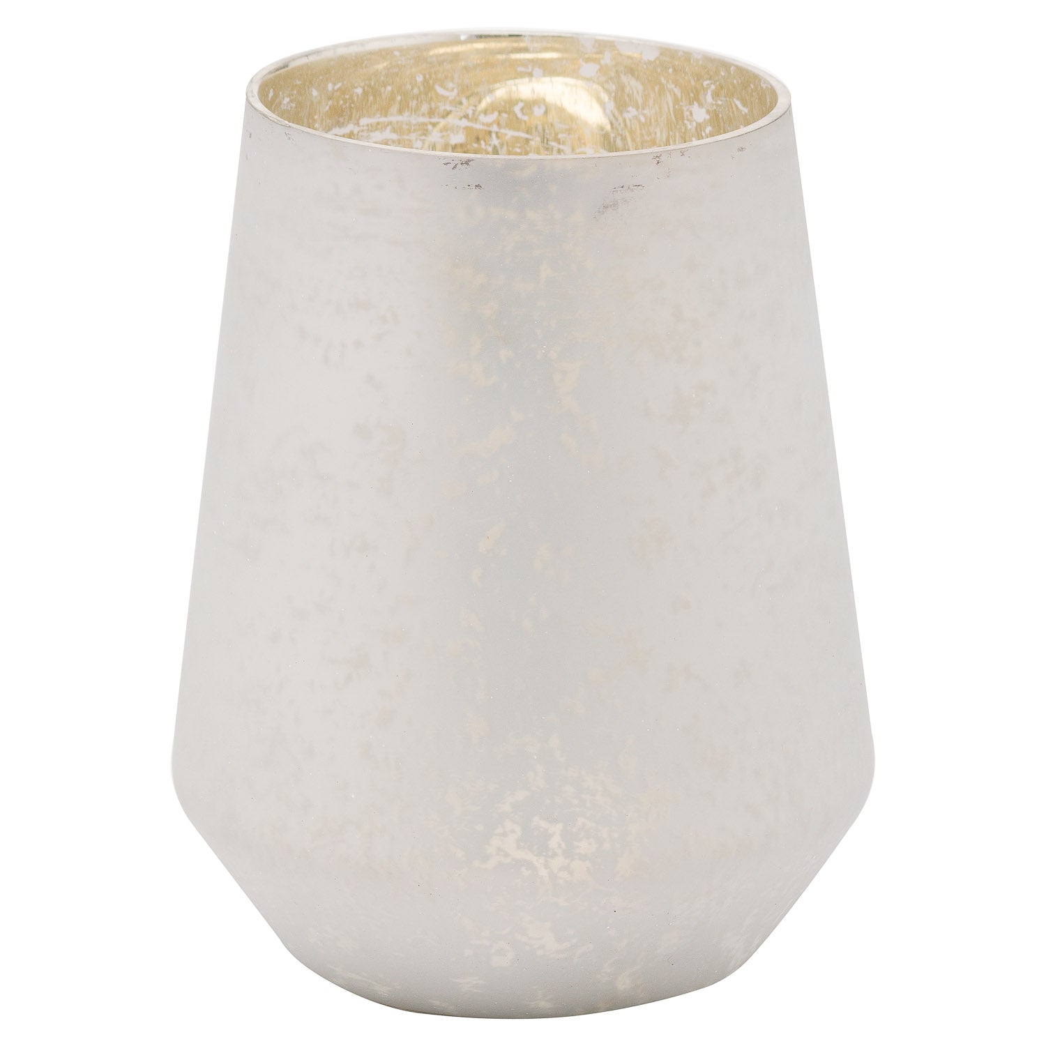 White Medium Etched Candle Holder