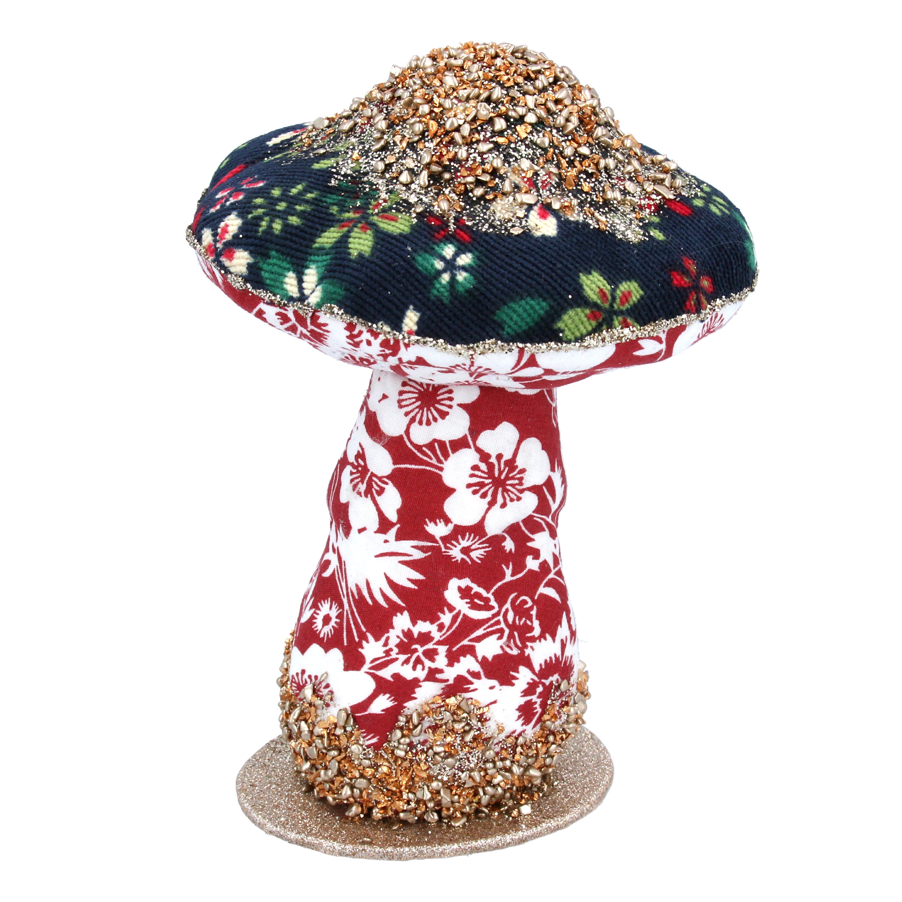 Christmas Fabric Patchwork Toadstool Ornament