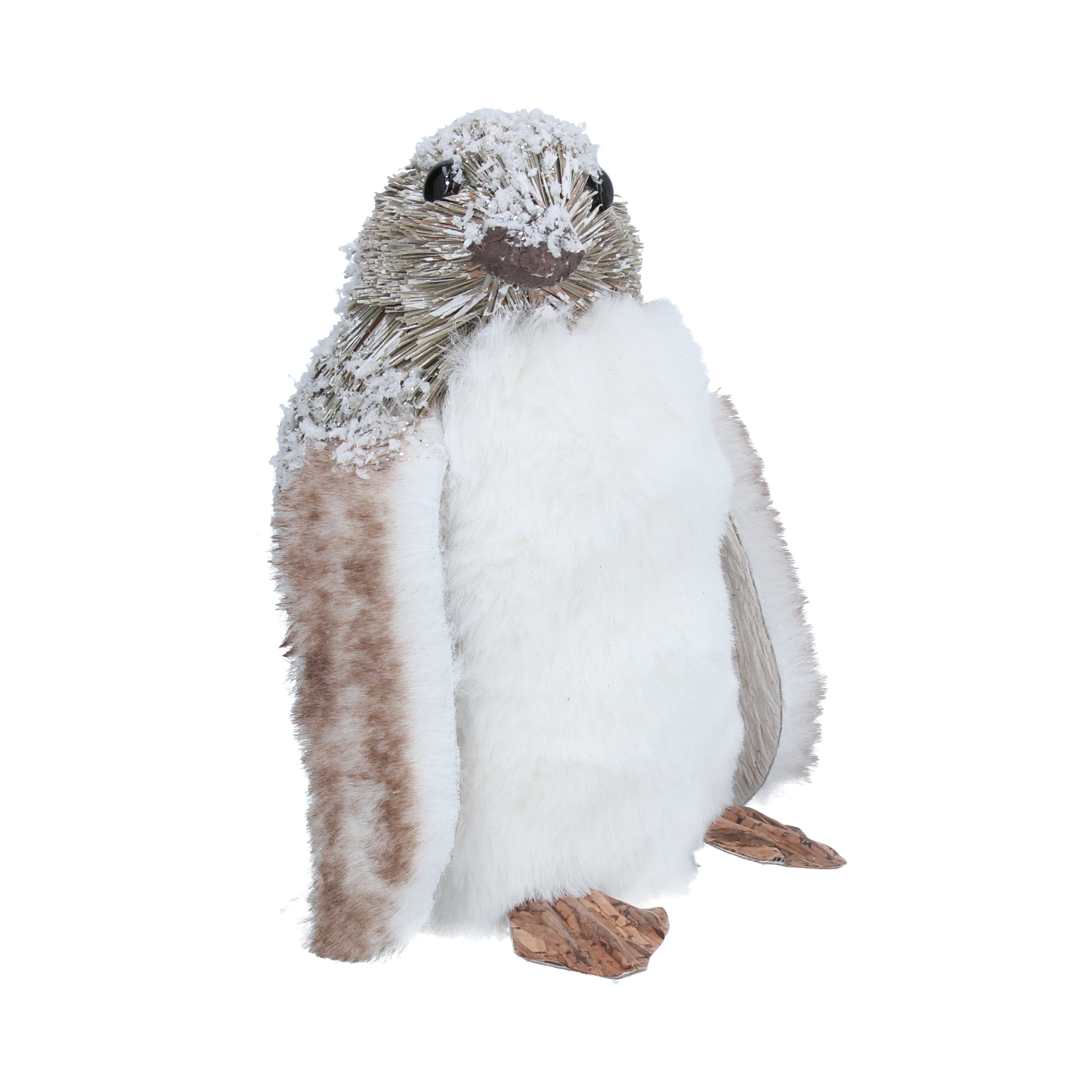 Snowy Bristle Faux Fur Poppy Penguin Ornament