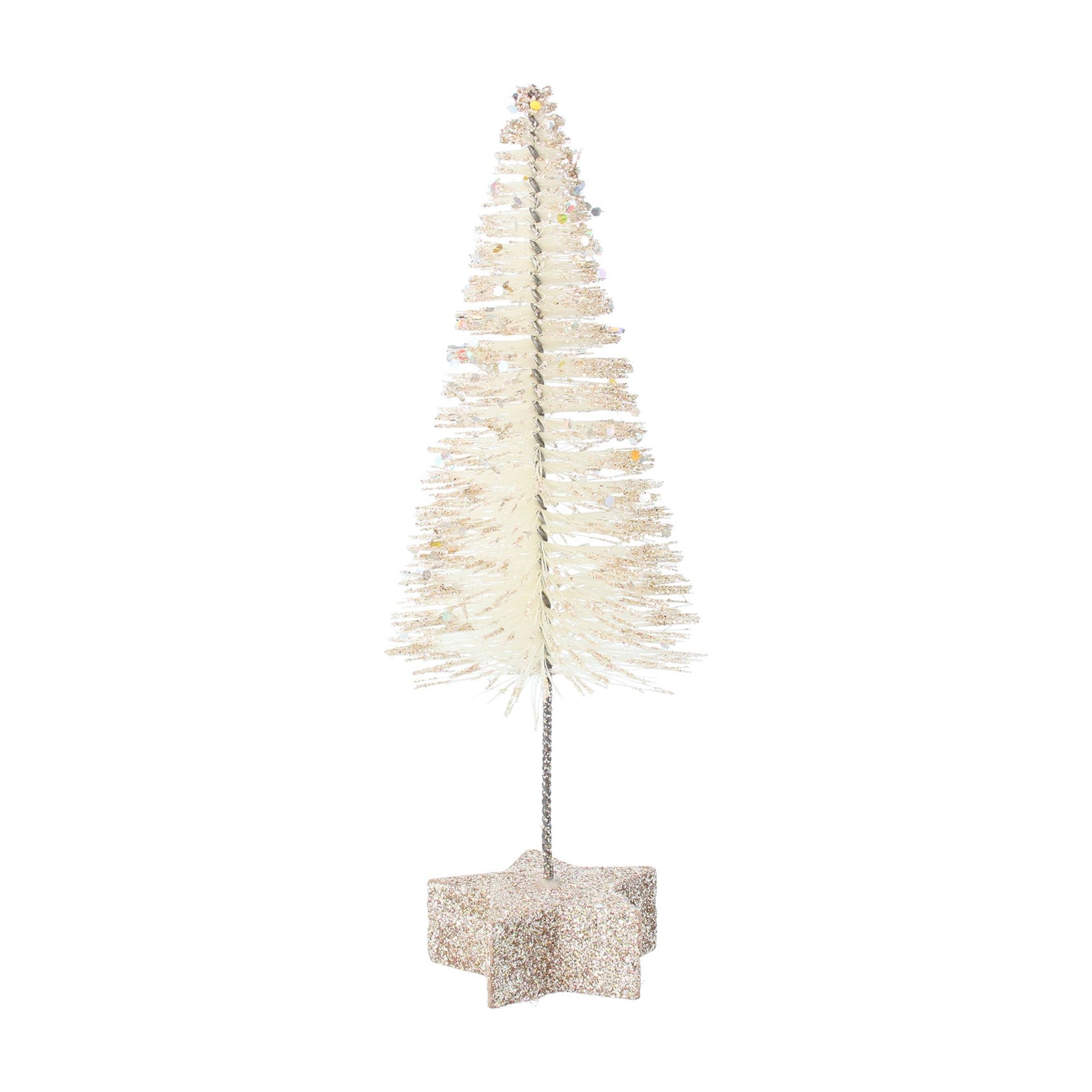 Cream Bristle Tree on Star Base Decoration 28cm