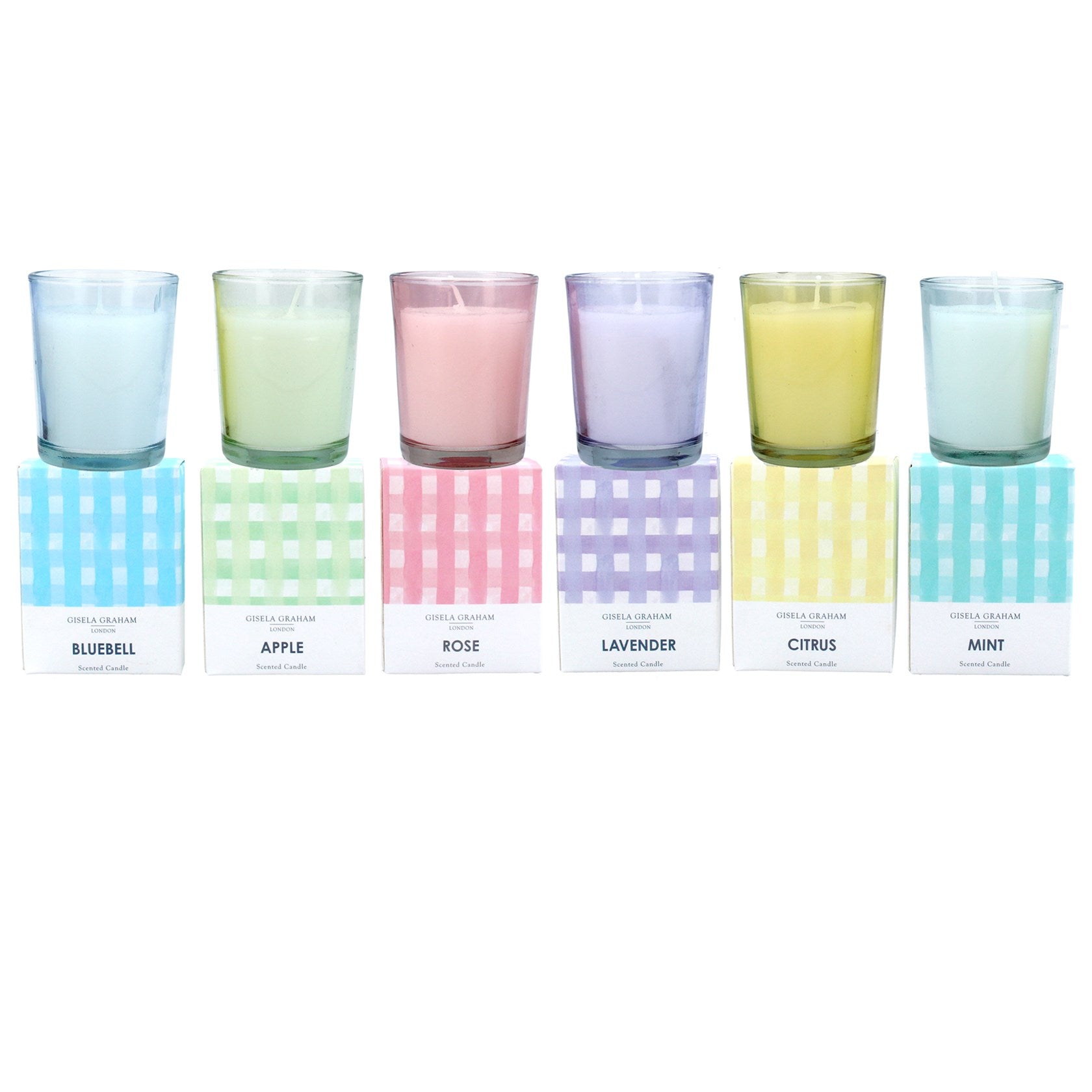 Pastel Gingham Scented Boxed Candles