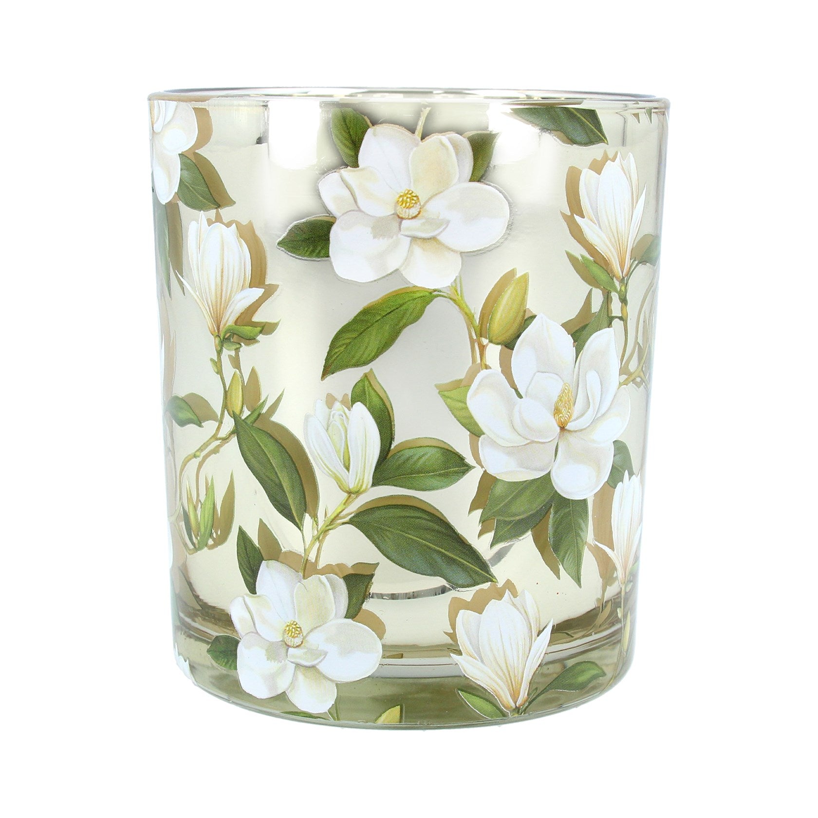 Small Magnolia Glass Candleholder