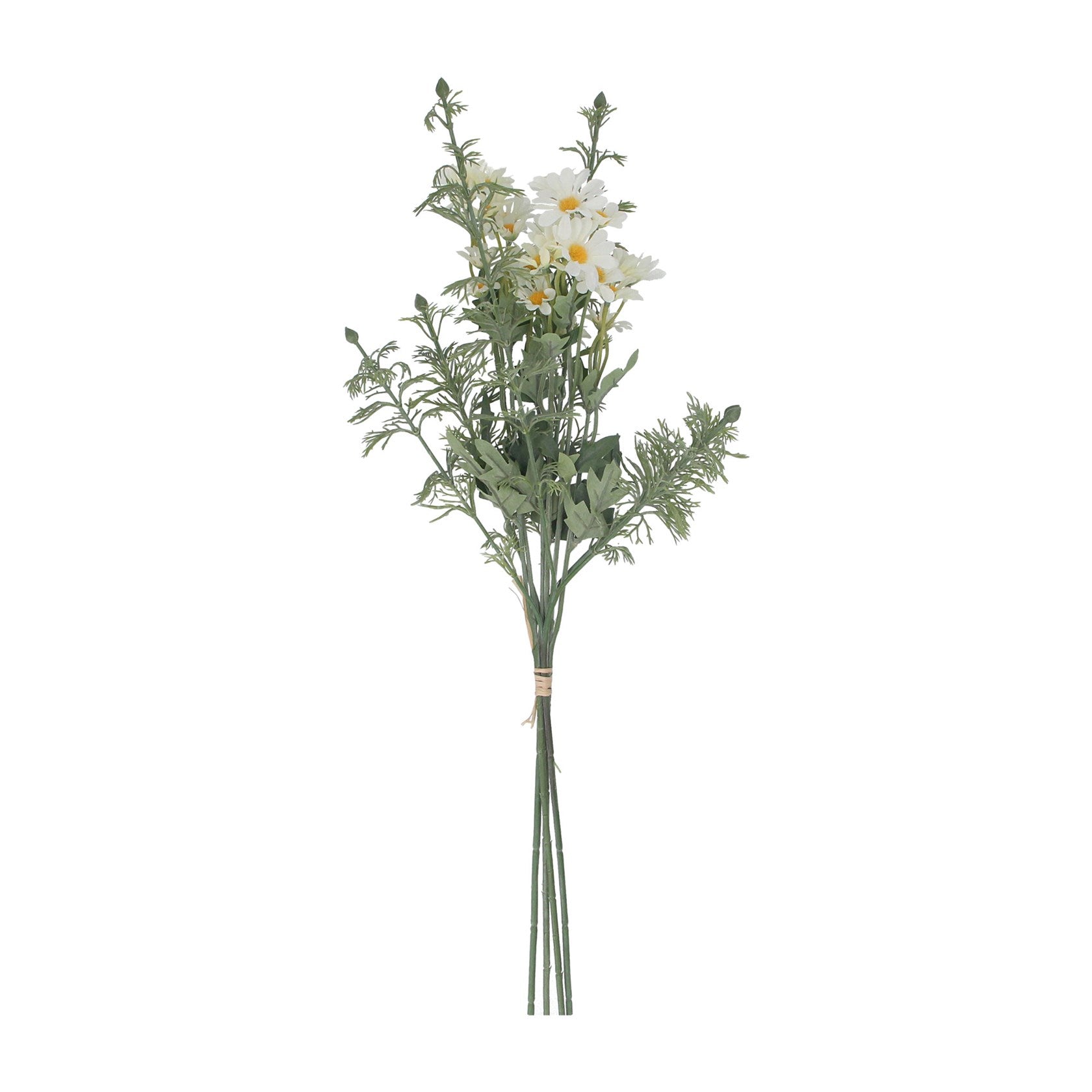 White Mini Daisy & Mixed Leaf Bunch Stemm