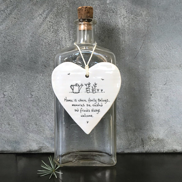 East Of India Home Is Where Porcelain Heart