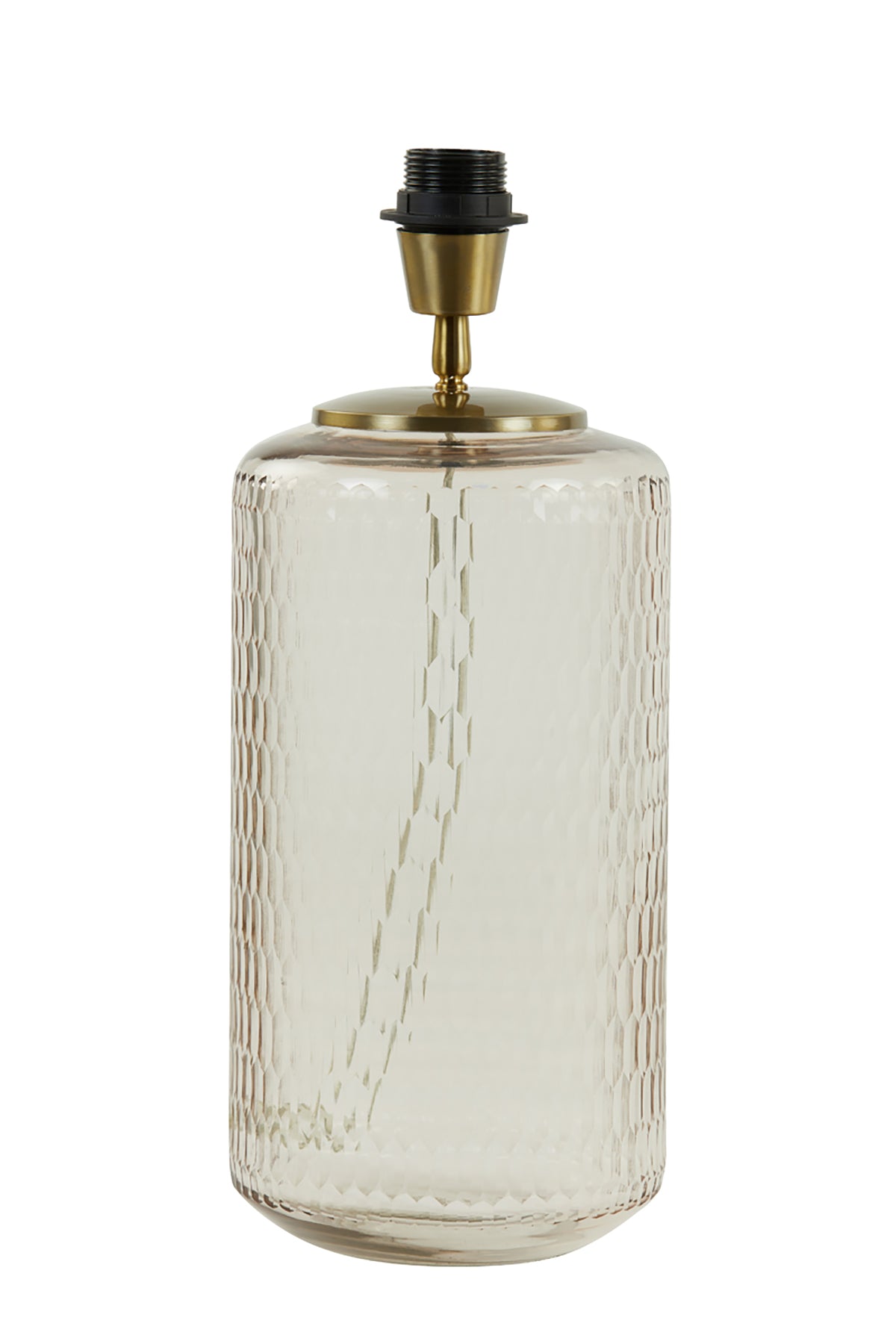 Dilano Light Pink Dimpled Glass Lamp Base - Rectangular