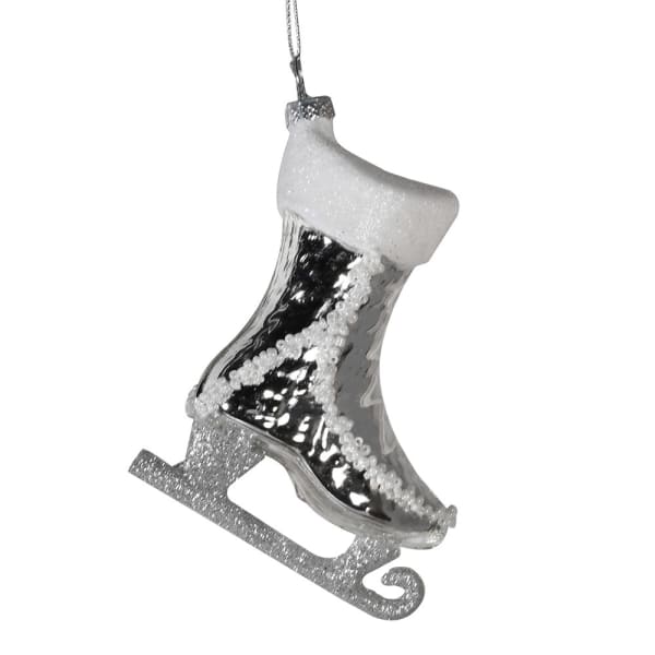 White & Silver Ice Skate Bauble