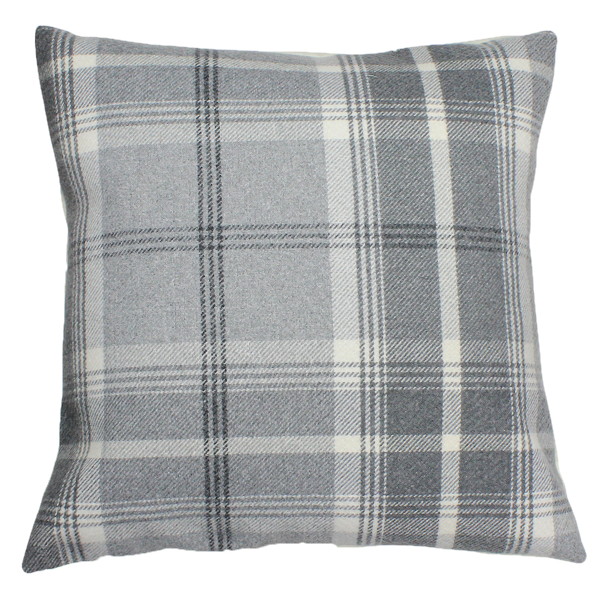 Dove Grey Balmoral Checked Cushion