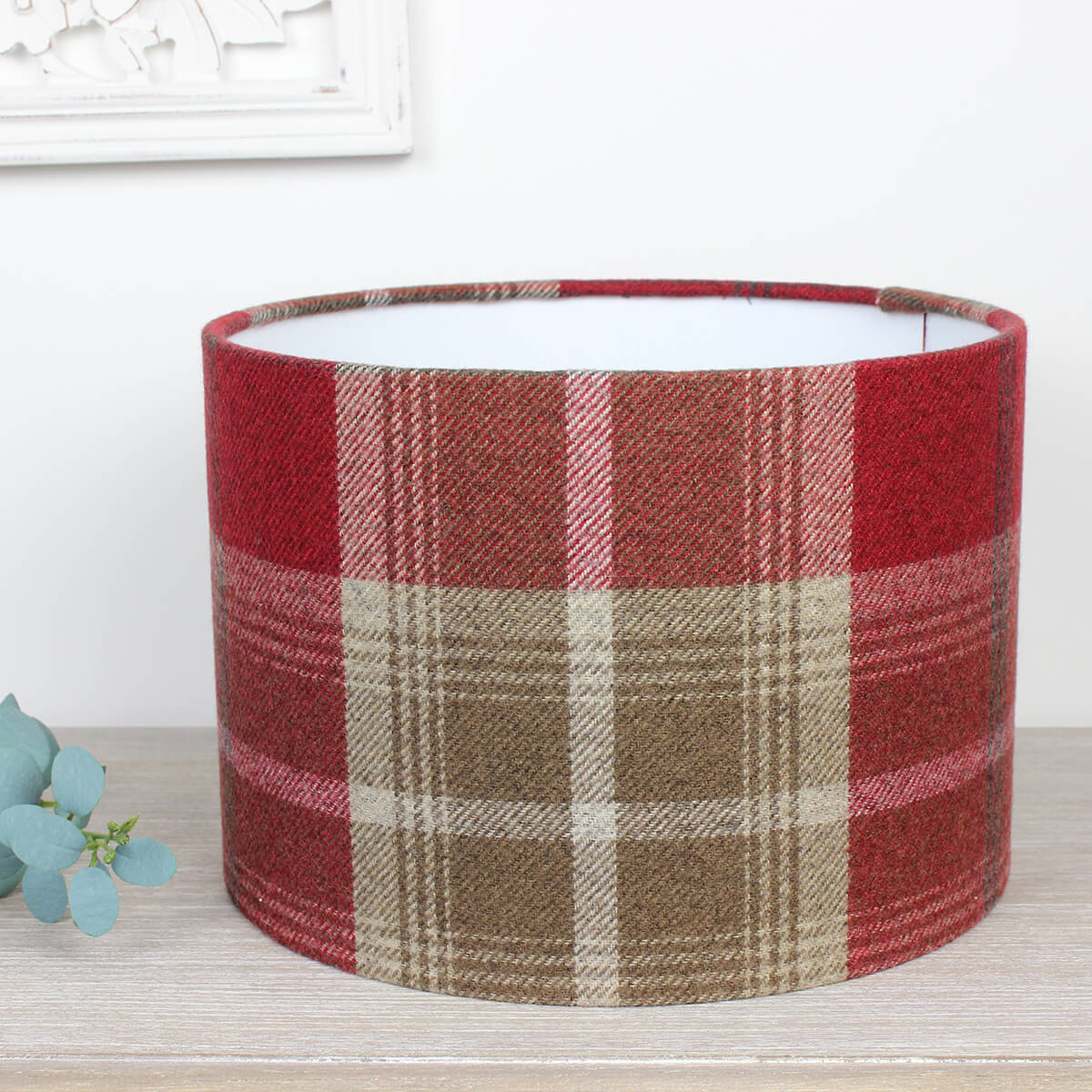 Balmoral Red Tartan Check Drum Lampshade
