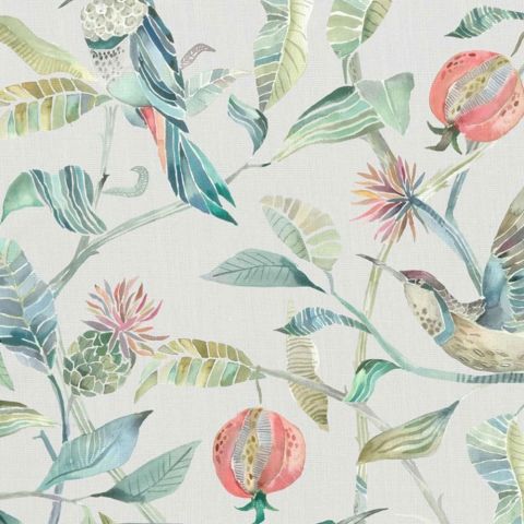 Colyford Pomegranate Silver Roman Blind
