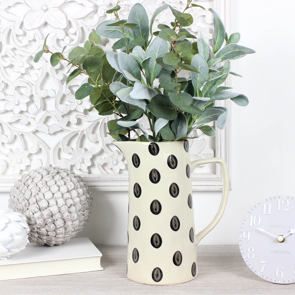 Black and Cream Polka Dot Jug