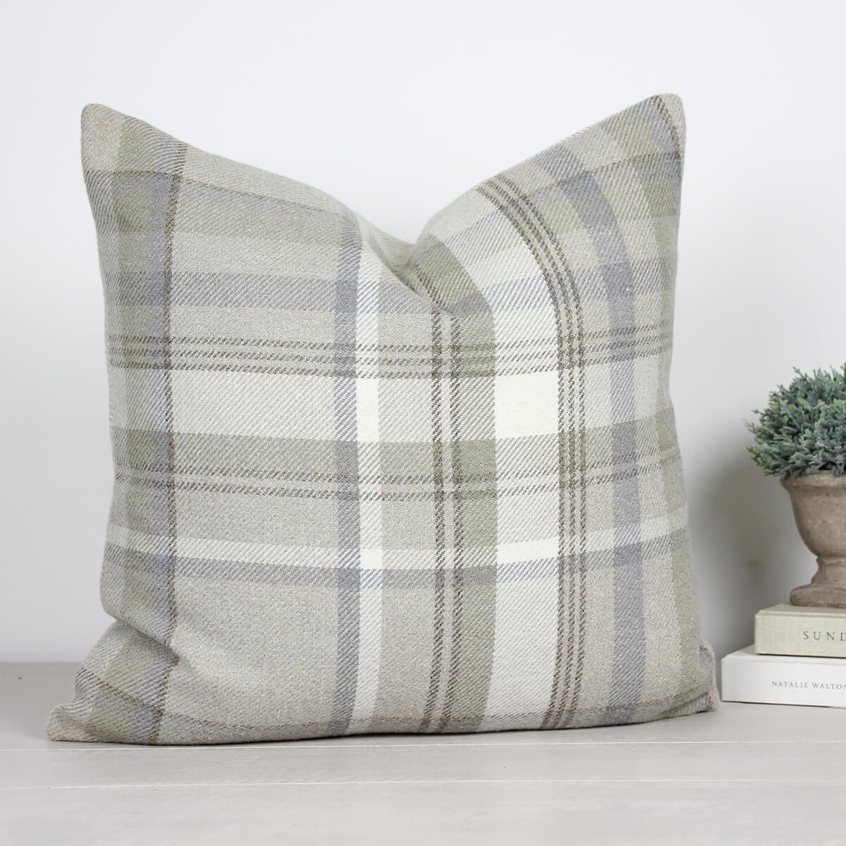 Elgin Taupe Skye Checked Cushion