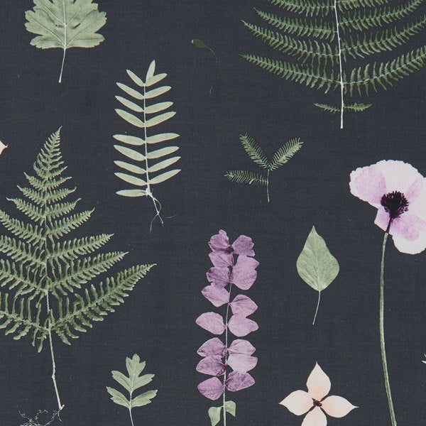 Herbarium Heather/Ebony Roman Blind