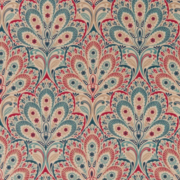 Persia Denim/Raspberry Roman Blind