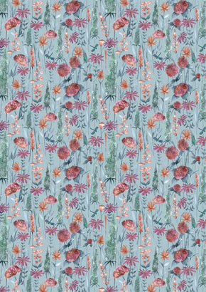 Florabunda Cornflower Roman Blind