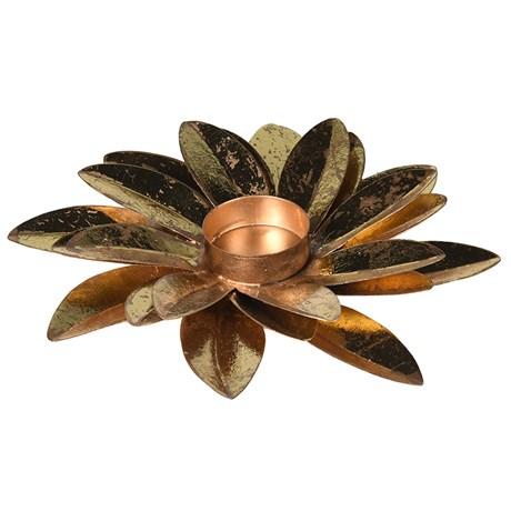 Gold Flower Votive Tea Light Candle Holder