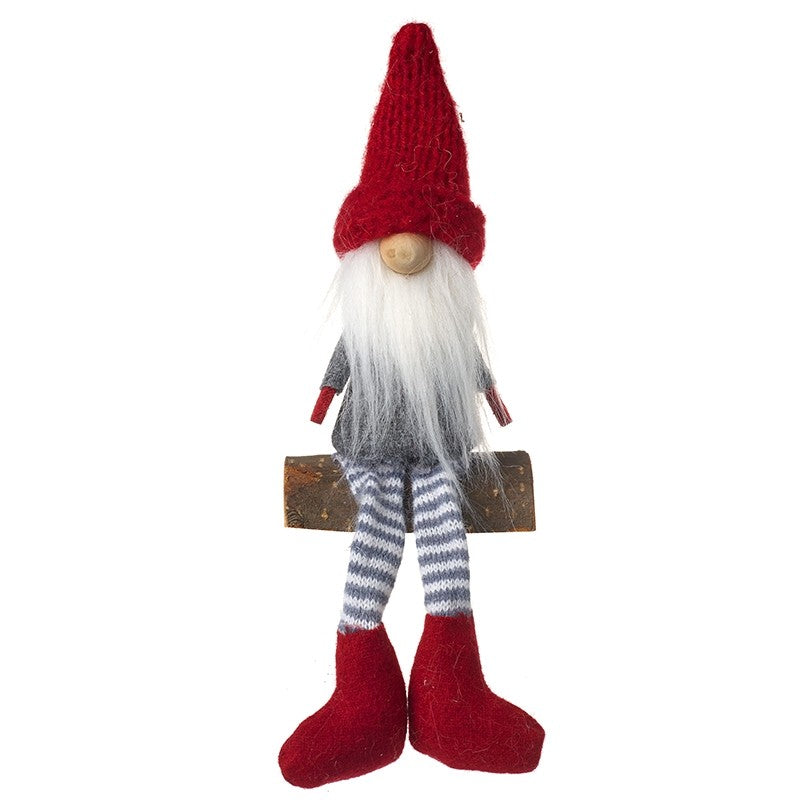 Fabric Santa Sitting On A Log