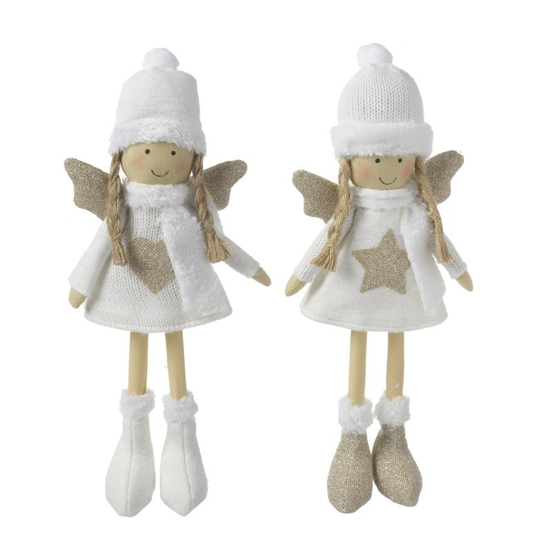 White Fabric Standing Angel Ornament