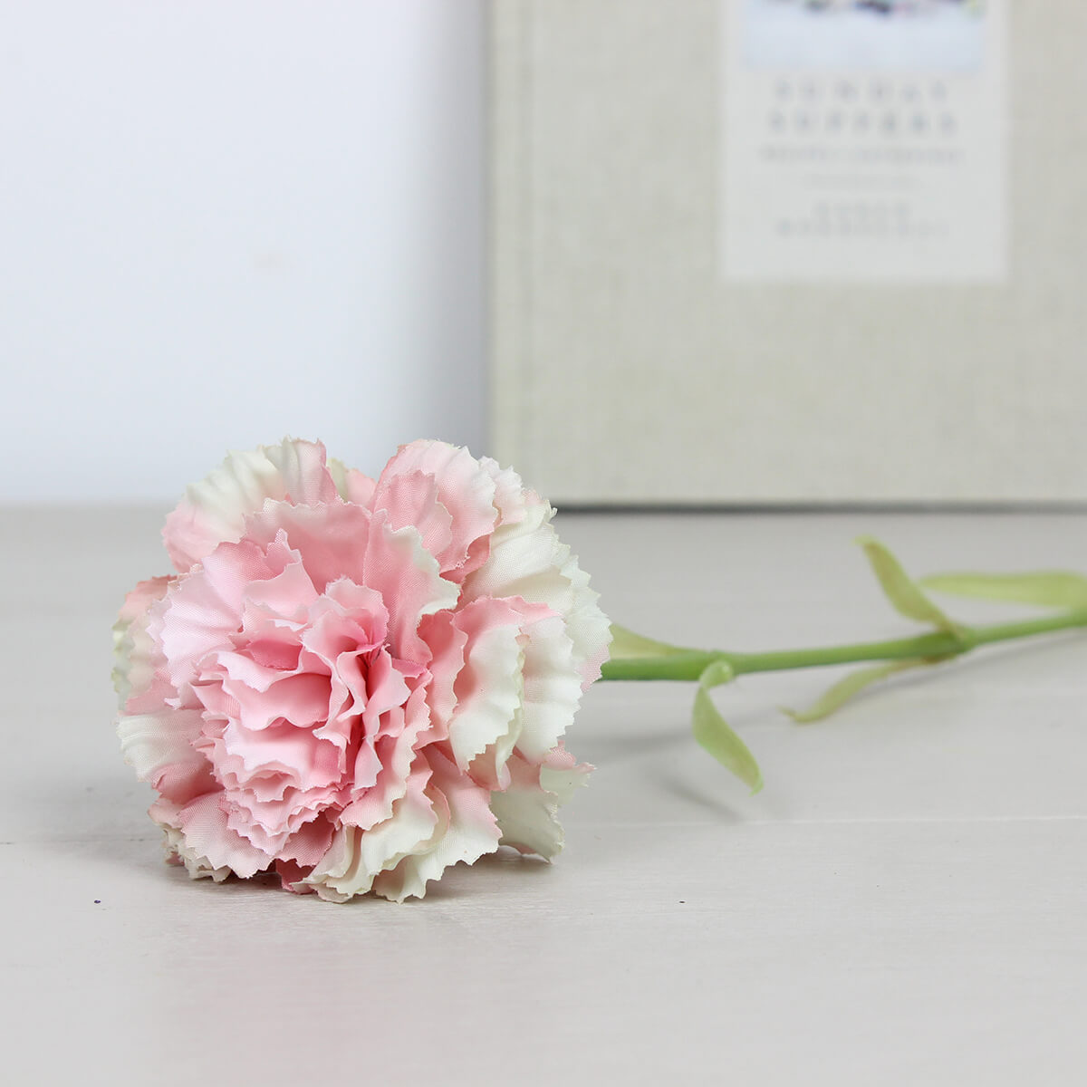 Faux Pale Pink Carnation Stem