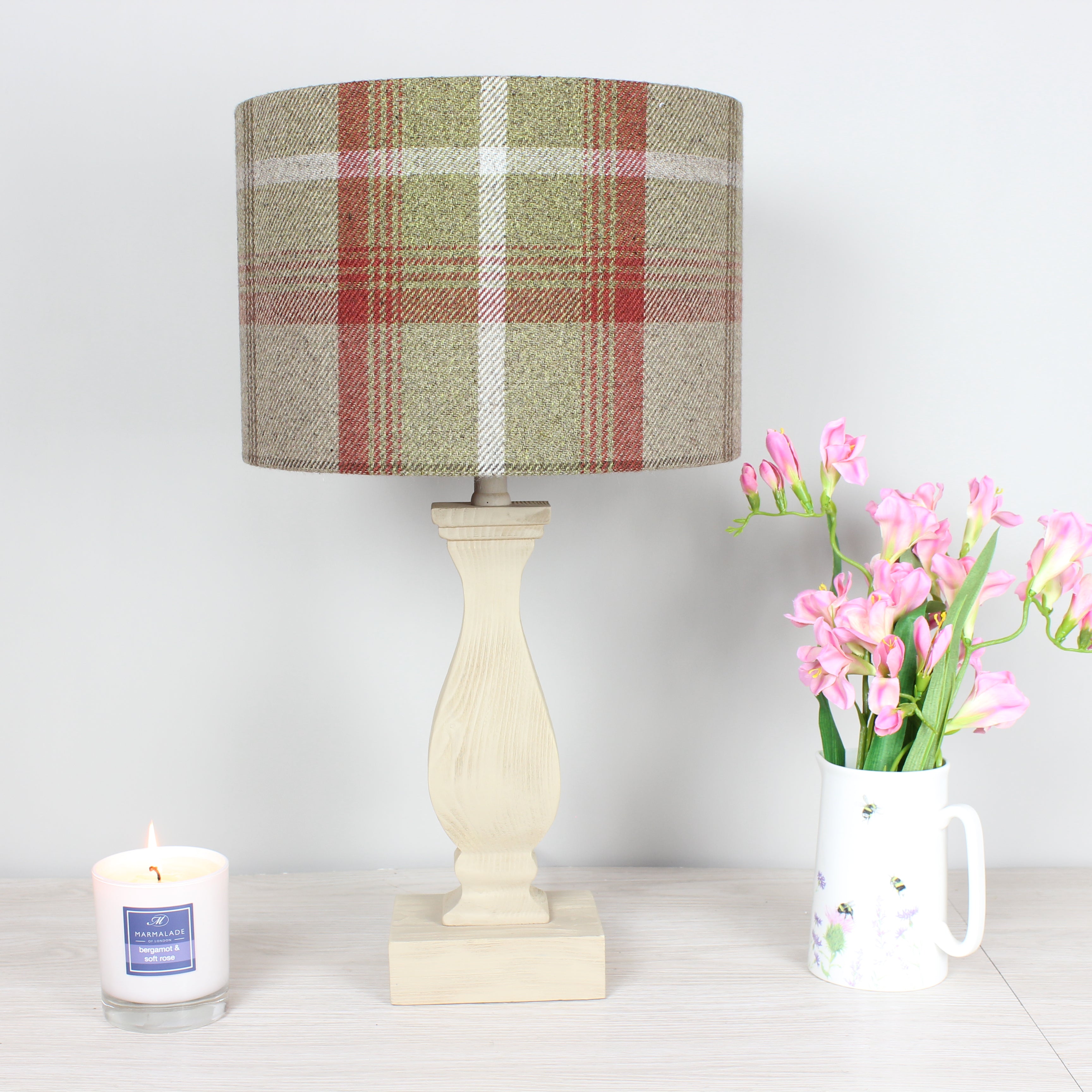 Balmoral Rust Check Drum Lampshade