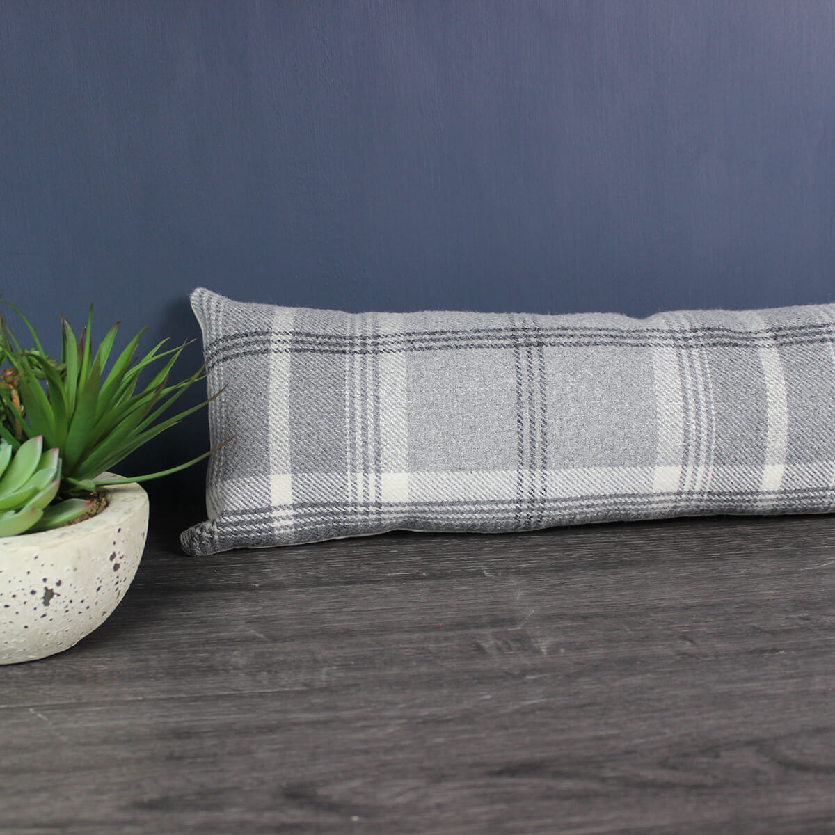 Balmoral Dove Grey Tartan Check Draught Excluder