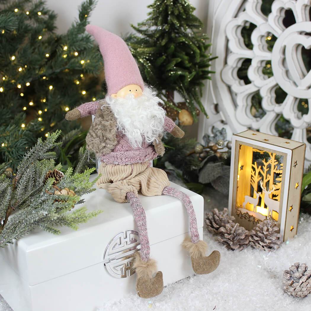Pink Gonk Santa with Long legs