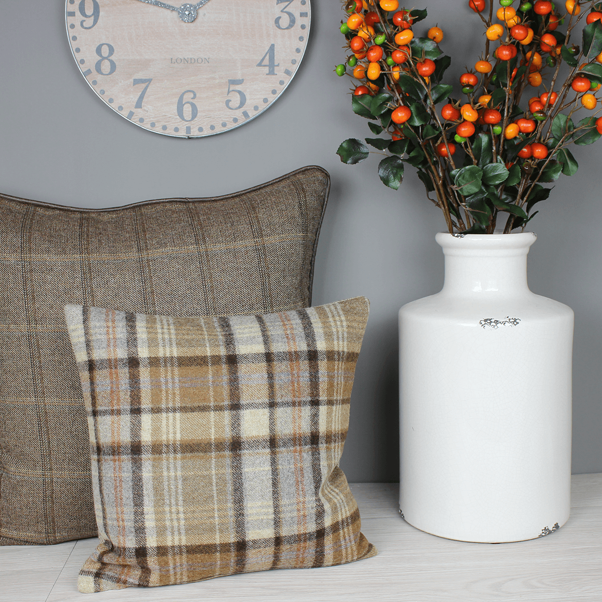 Autumn Camel Tweed Wool Cushion