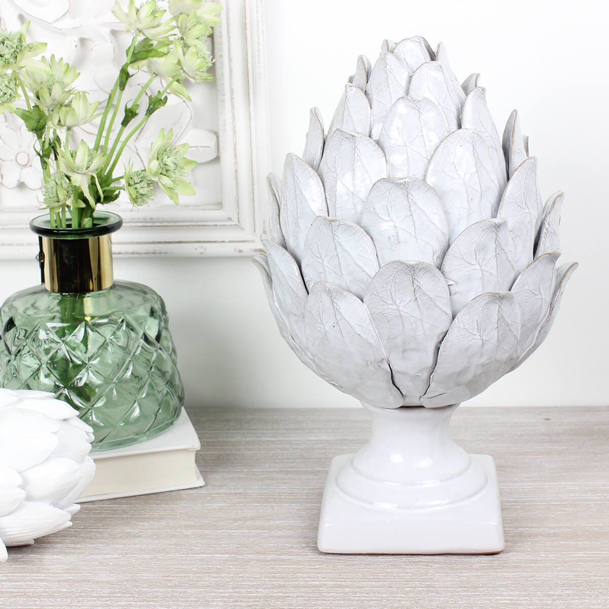 White Ceramic Artichoke