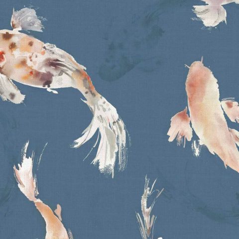 Koi Carp Cobalt Curtains