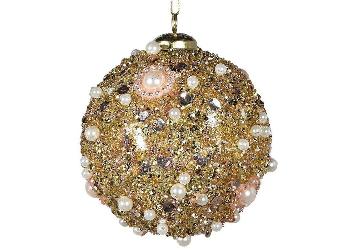Gold Pearl Beaded Bauble
