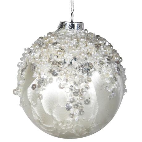 White Encrusted Christmas Bauble