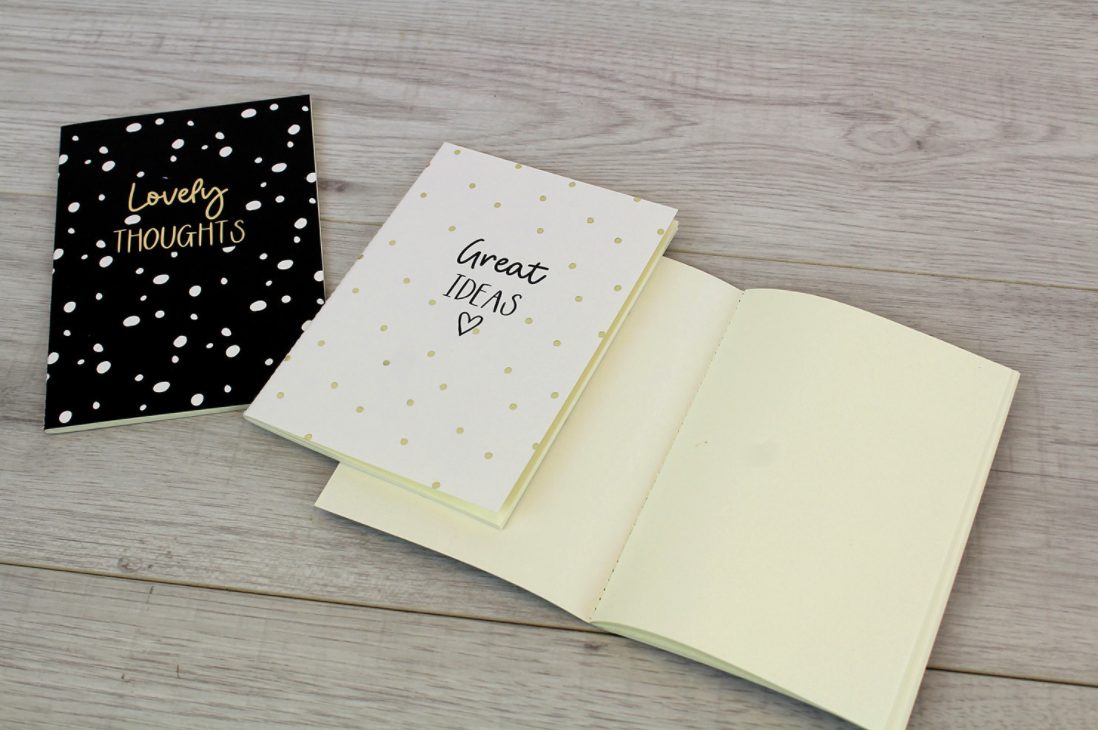 Three Piece Black & White Notebook Set