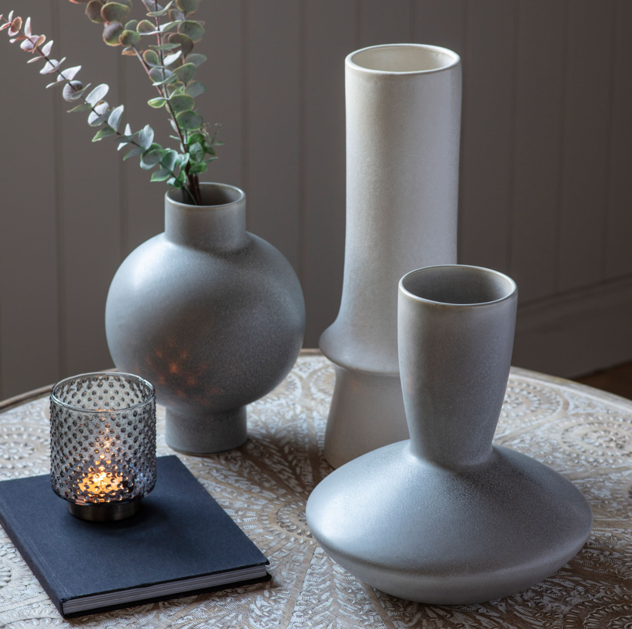 White Stoneware Nagano Vase