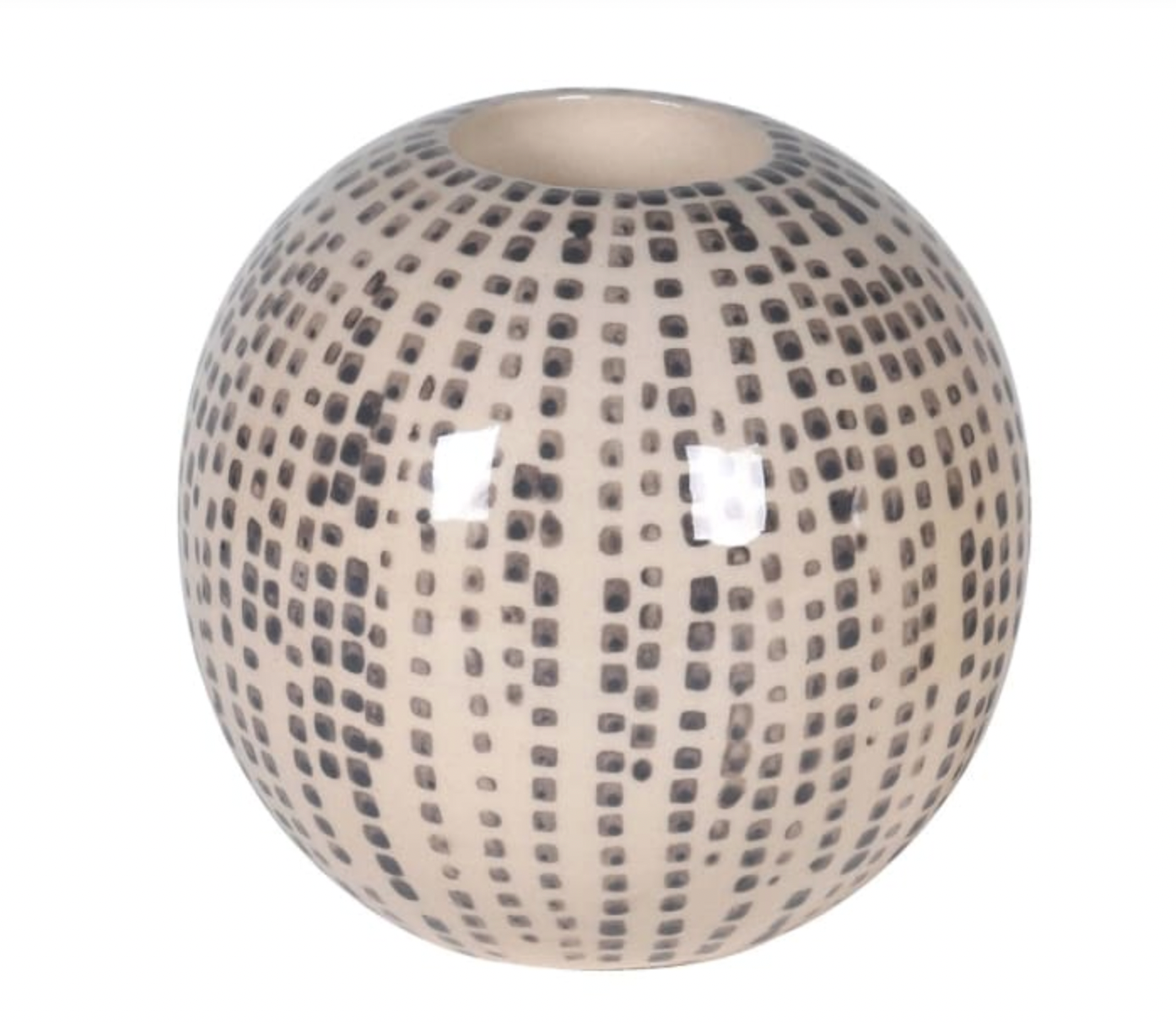 Grey Dotty Candle Holder