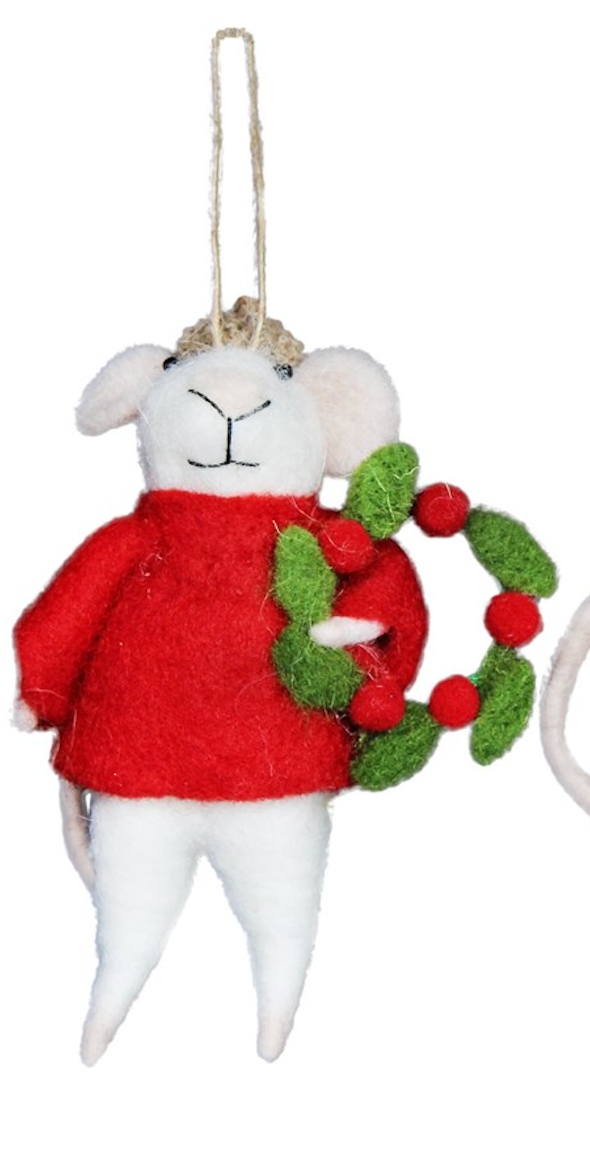 Mouse in Jumper Christmas Tree Decoration