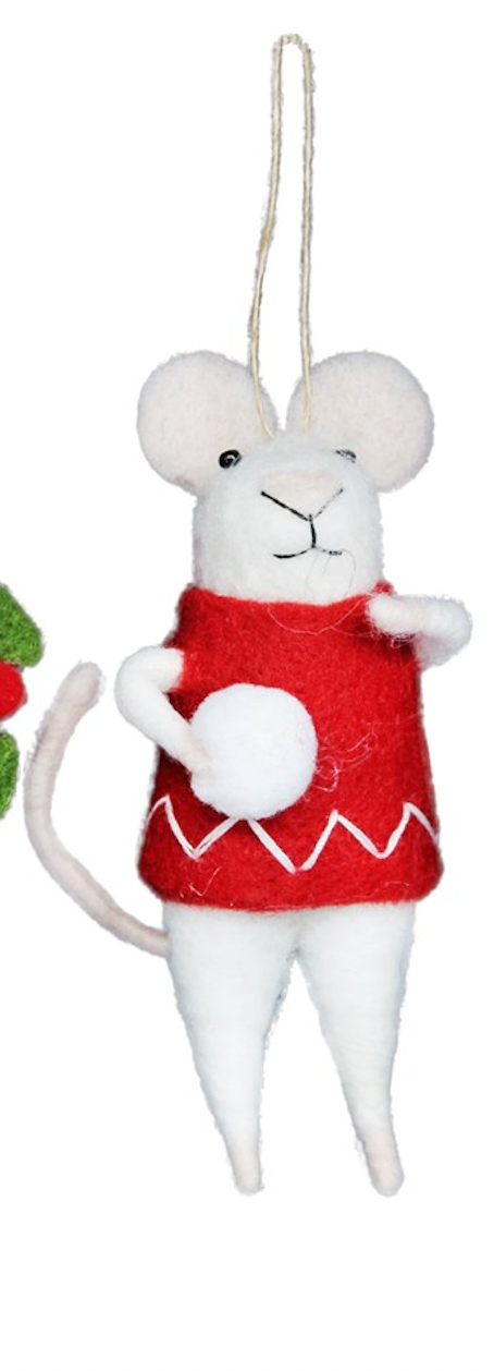 Mouse in Jumper Christmas Tree Decoration