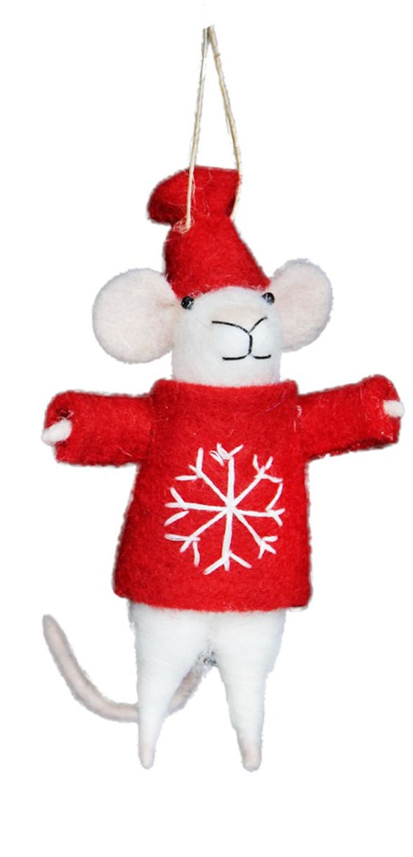 Mouse in Jumper Christmas Tree Decoration