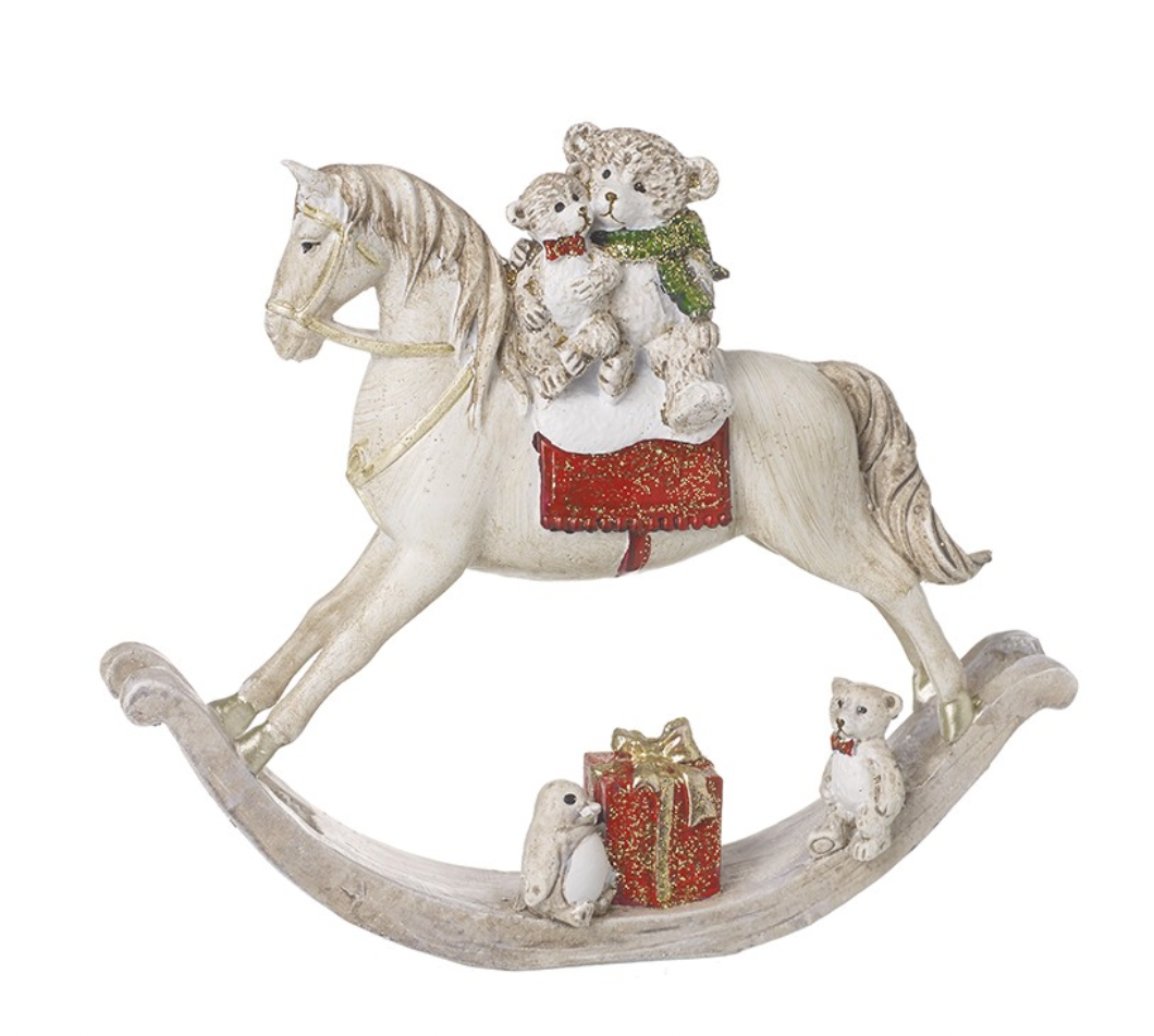 Rocking Horse With Teddy Bears Ornament
