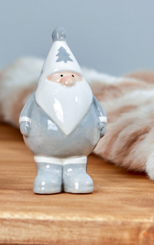 Small Pink & Grey Santa Ornament