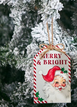 Vintage Santa Tag