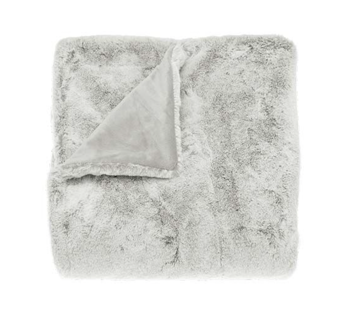 Moonstone Tipped Faux Fur Throw