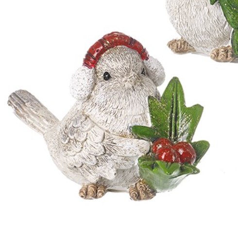 Resin Grey Birds With Red Hats Mix