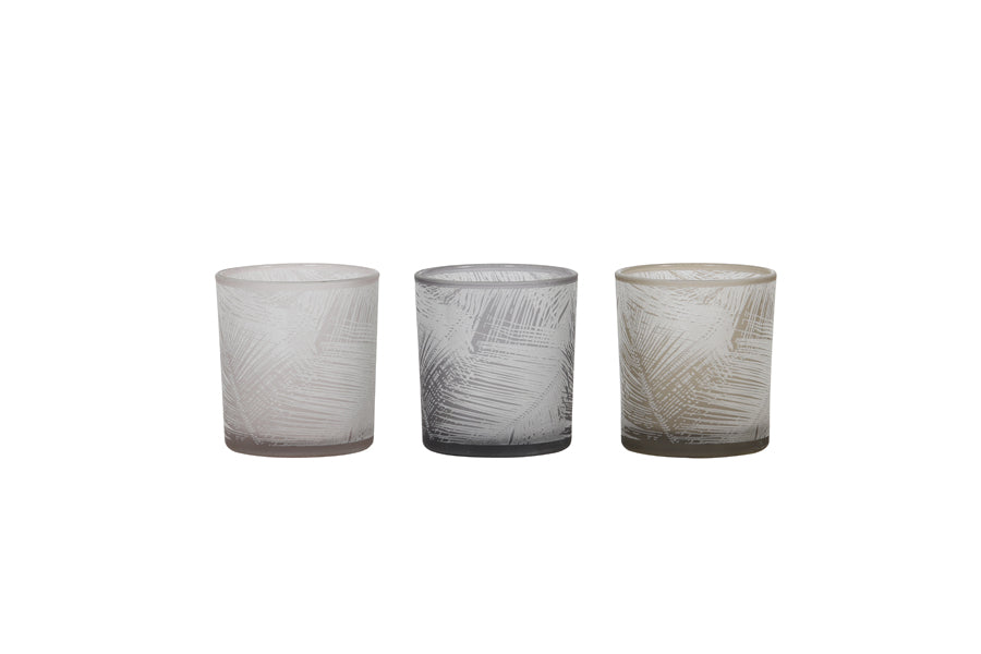 Sylver Small Beige Glass Tealight Holder