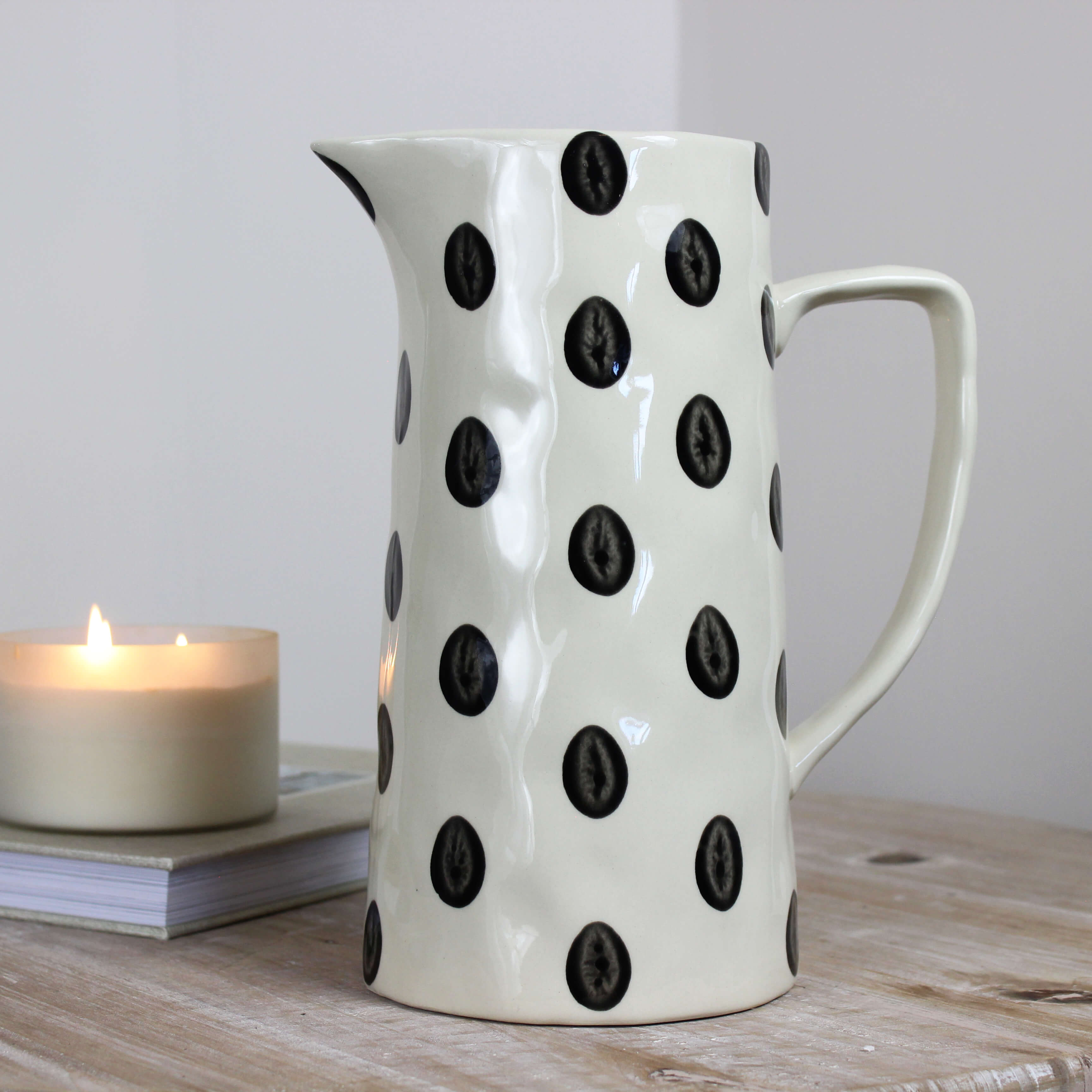 Black and Cream Polka Dot Jug