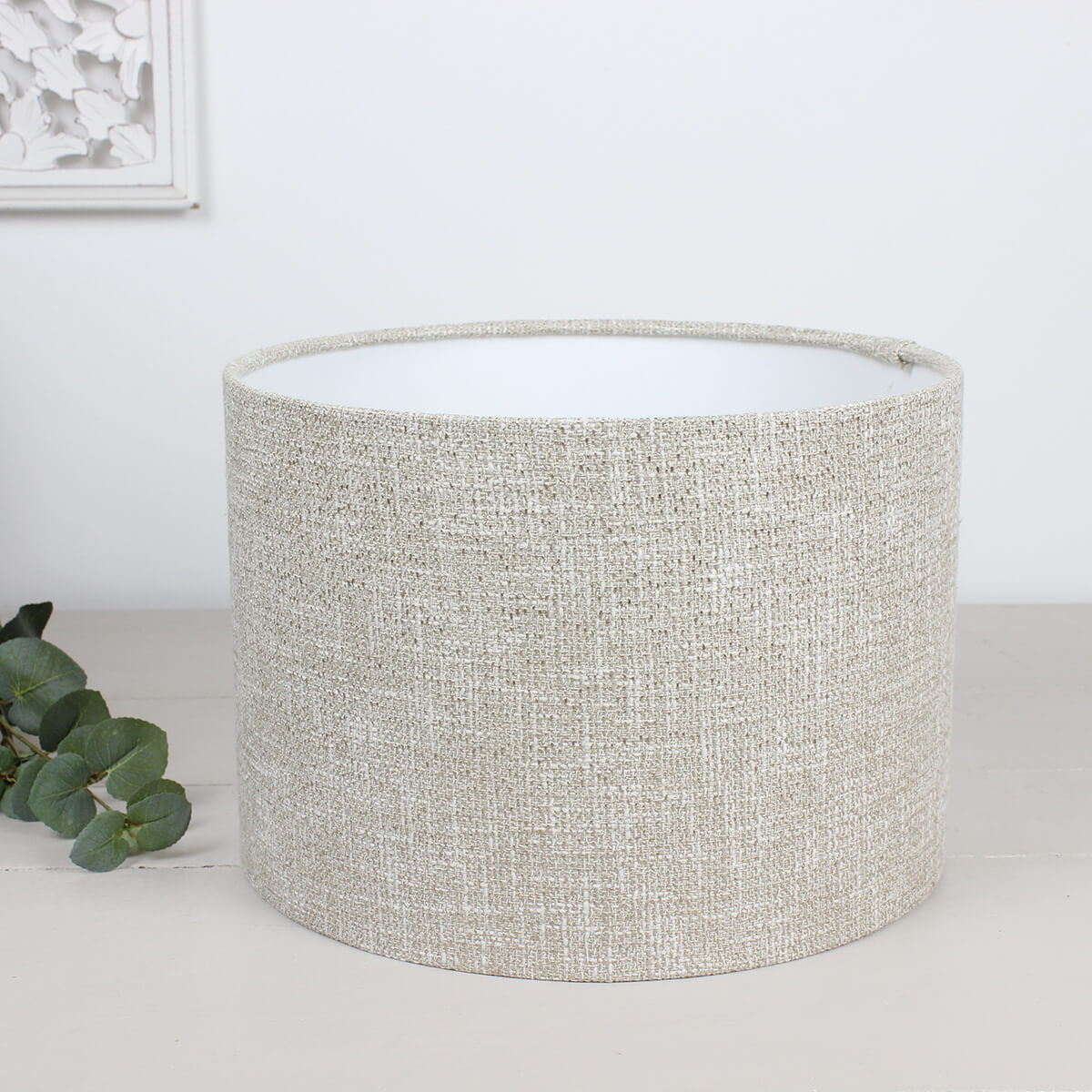 Hessian Natural Drum Lampshade