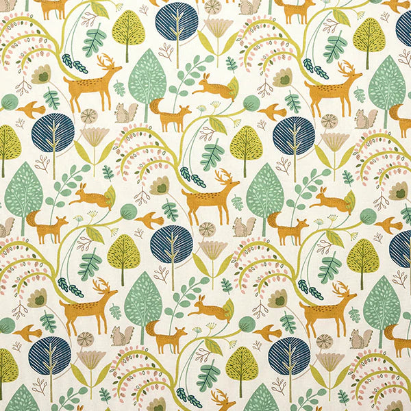 Scandi Woodland Jade Roman Blind